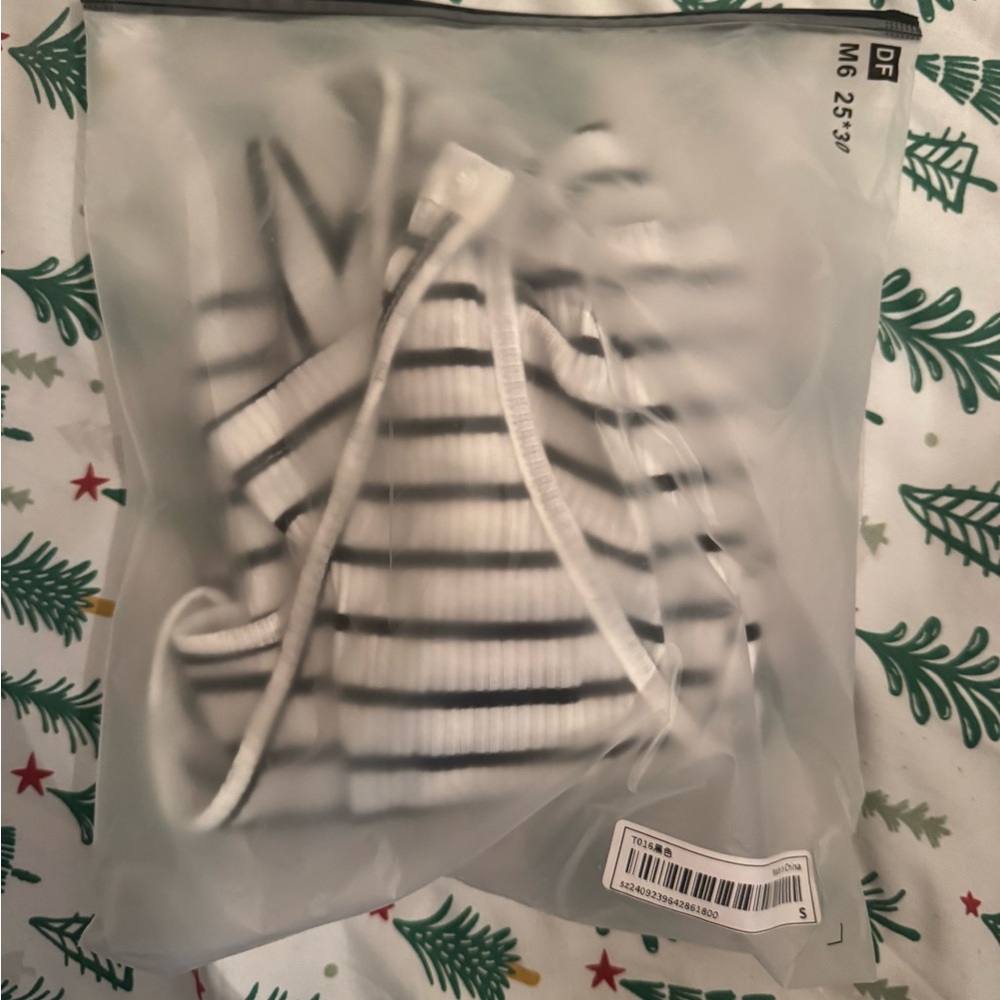SHEIN Black and White Striped Bodysuit